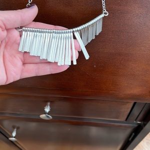 Silver Hammered Statement Necklace